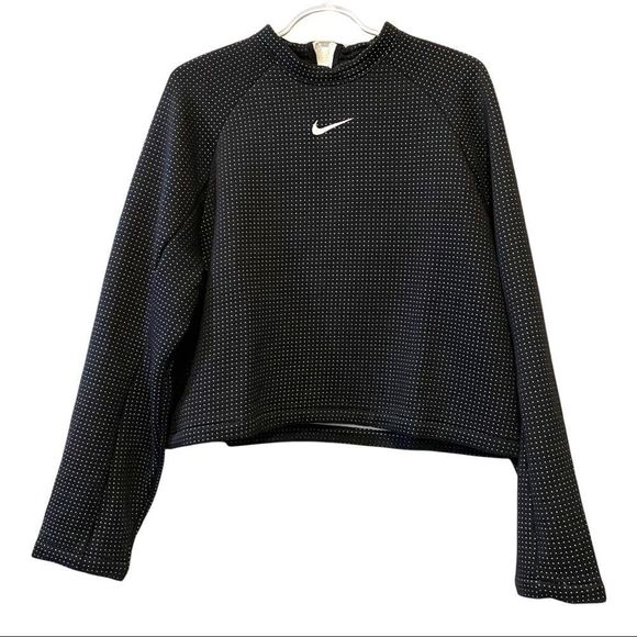 NWT Nike Tech Fleece Womens Cropped Long Sleeve Hoodie Black Size L black - Picture 1 of 8